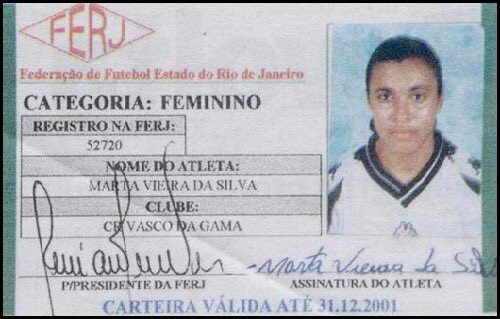 Registro de Marta na Federação de Futebol Estado do Rio de Janeiro (FERJ) [2]