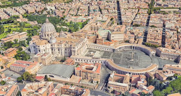 Vista aérea do Vaticano.