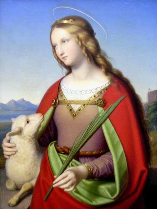 Santa Inês virgem e mártir, obra de Johann Schraudolph (1808-1879).