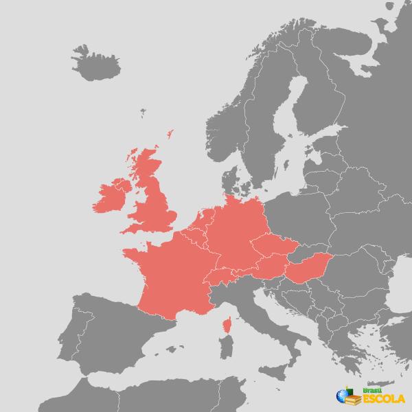 Mapa da Europa Ocidental