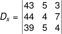 Cálculo de valor de Dx em sistema linear 3x3