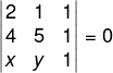 Exemplo de cálculo de determinante para encontrar equação geral da reta
