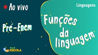 "Pré-Enem | Funções da linguagem" escrito sobre fundo verde
