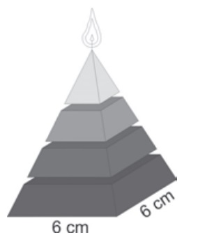 Ilustração de vela de parafina em forma de pirâmide quadrangular regular