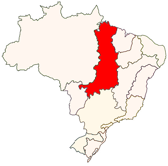 Mapa com a localização da Bacia do Tocantins-Araguaia