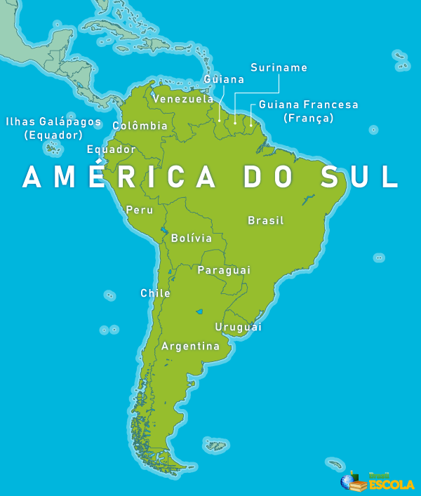 A América do Sul é um dos três subcontinentes em que se divide o continente América.