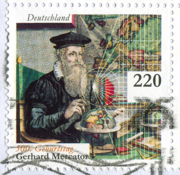 Selo alemão do cartógrafo Gerhard Mercator.