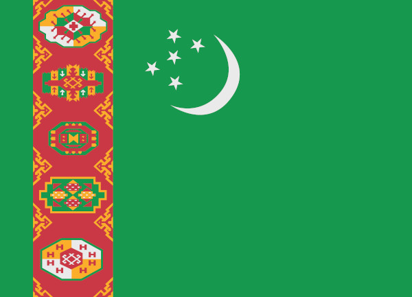 Bandeira do Turcomenistão.