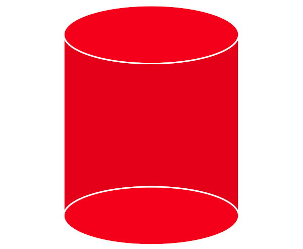  Ilustração de um cilindro vermelho.
