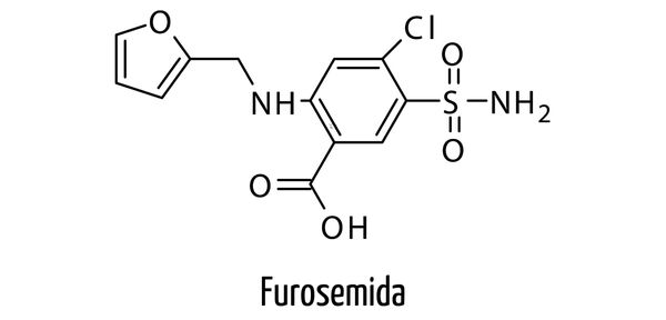 Fórmula química da furosemida.