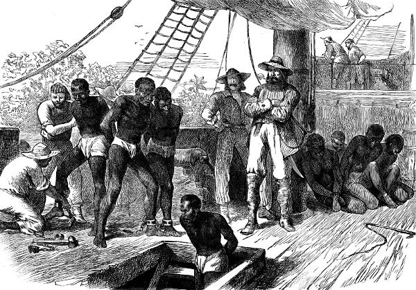 Pessoas escravizadas em navio negreiro