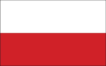 Bandeira da Polônia, nas cores branca e vermelha.