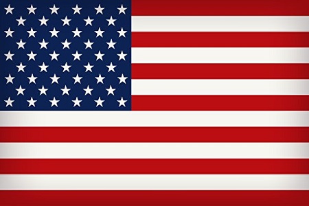  Bandeira dos Estados Unidos, nas cores azul, branca e vermelha. 