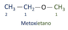 Fórmula estrutural do metoxietano