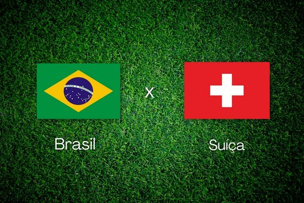 Gramado ao fundo, bandeiras do Brasil e Suíça