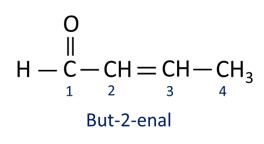Fórmula estrutural do butan-2-enal