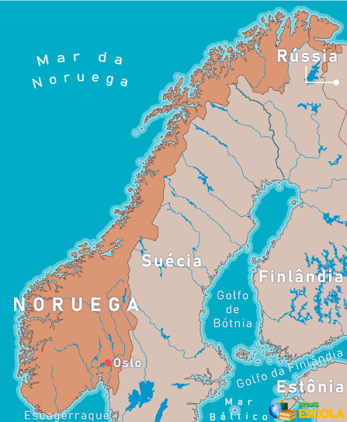 Mapa da Noruega