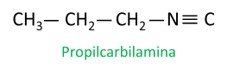 Estrutura química da propilcarbilamina