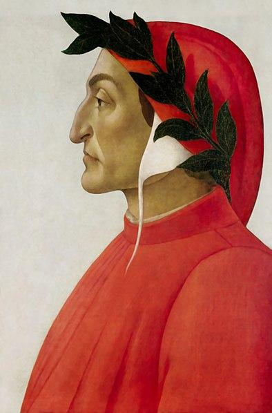 Retrato do escritor Dante Alighieri por Sandro Botticelli.