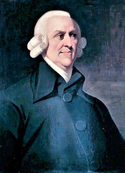 Retrato de Adam Smith, o principal pensador do liberalismo econômico.