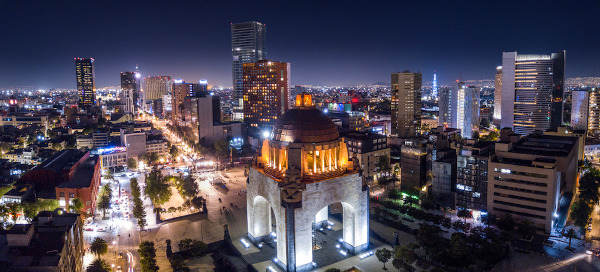 Vista panorâmica da Cidade do México, uma das maiores cidades da América Latina.