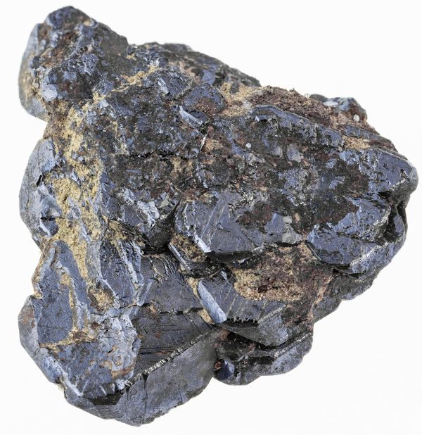 Amostra bruta de ilmenita, o principal mineral do titânio.
