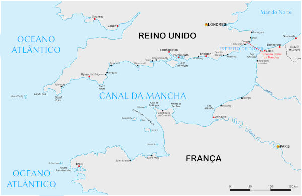 Mapa do Canal da Mancha