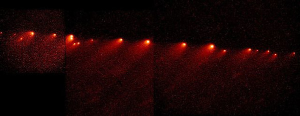 Fragmentos do cometa Shoemaker Levy-9.