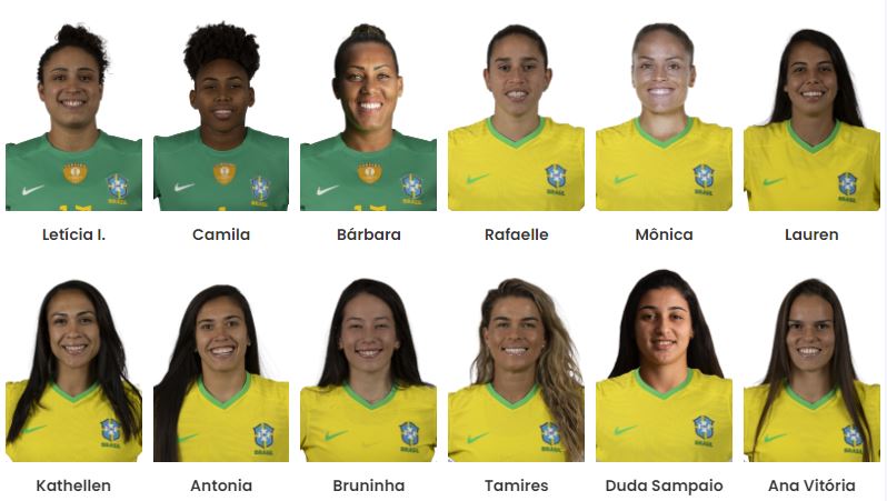 Fotos em miniatura das atletas brasileiras convocadas para a Copa do Mundo Feminina 2023