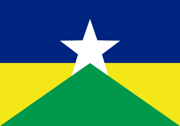 Bandeira de Rondônia, estado do Norte.