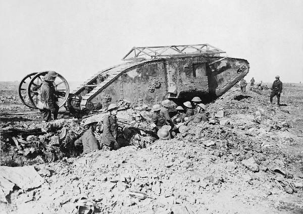 Tanque de guerra britânico Mark I.