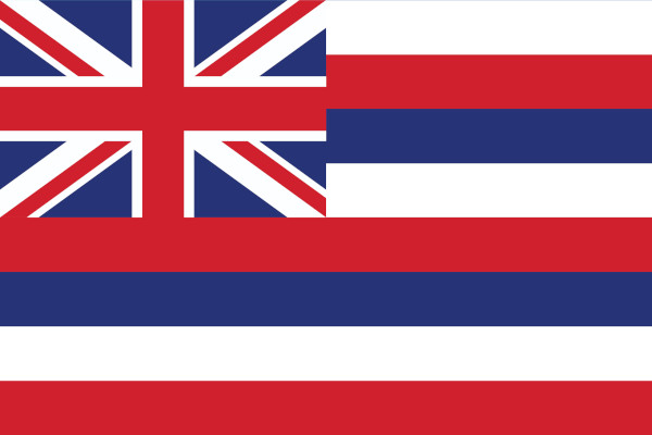 Bandeira do Havaí, um dos 50 estados dos Estados Unidos.