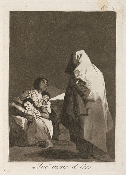 Obra “Lá vem o bicho-papão”, de Goya.