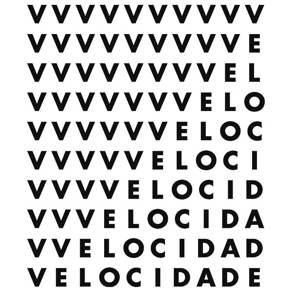 Poema “Velocidade”, de Ronaldo Azeredo, um exemplo de poesia concreta.