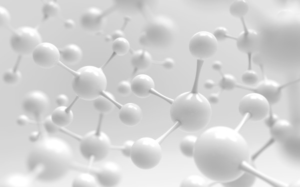Moléculas brancas em alusão à energia química.