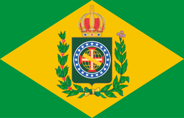 Bandeira do Império do Brasil, utilizada durante o Brasil Império, um período definido pela divisão da história do Brasil.