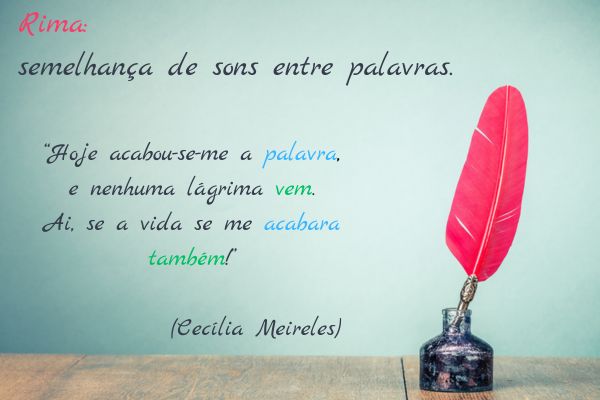 Texto: A um Poeta 3°) Quais palavras rimas entre si na primeira  estrofe.Observe essas rimas como são 