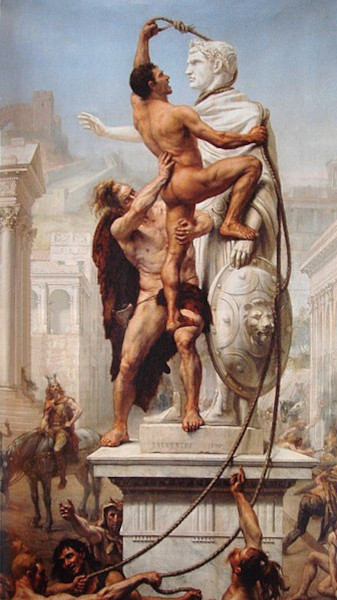 Vândalos em Roma, um dos motivos da queda do Império Romano.