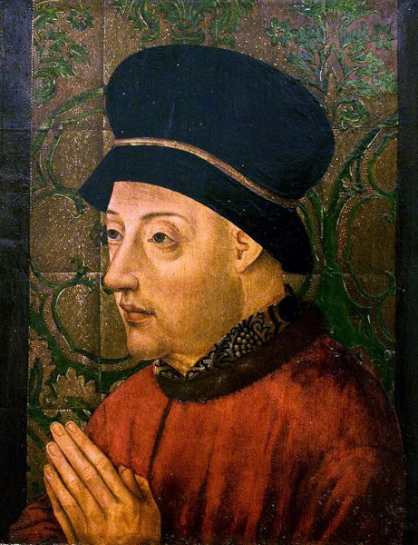 Pintura de João I, Mestre de Avis, primeiro rei da dinastia de Avis, cuja ascensão ao trono está ligada à Revolução de Avis.
