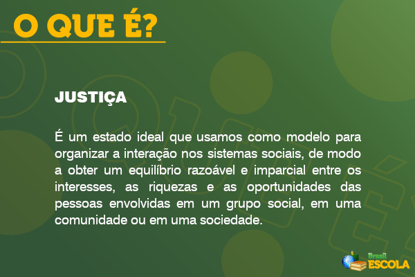 Imagem explicando o que é justiça.