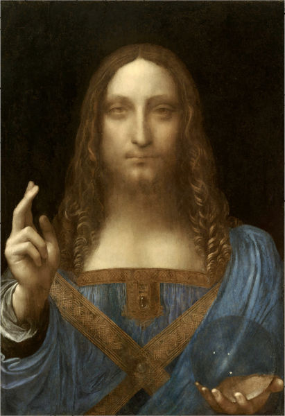 Obra “Salvator mundi”, usada para dar exemplo a respeito de verossimilhança e inverossimilhança.