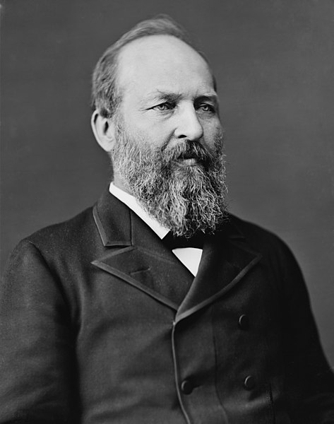 Retrato de James Abram Garfield, um dos presidentes dos Estados Unidos.