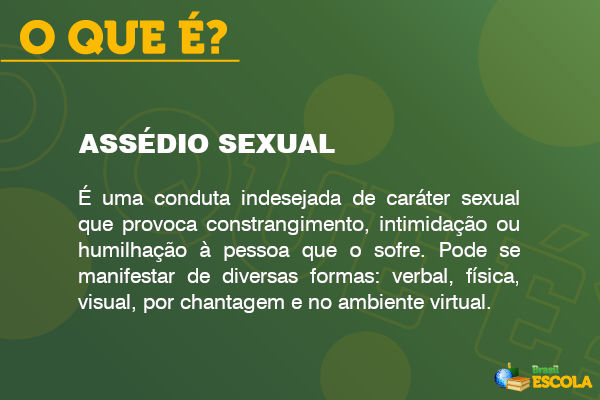 Imagem explicando o que é assédio sexual.