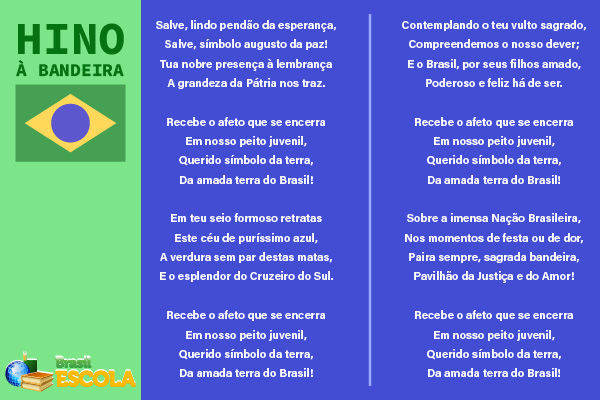 Letra do Hino à Bandeira.