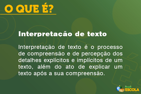 Conceito de interpretação de texto.