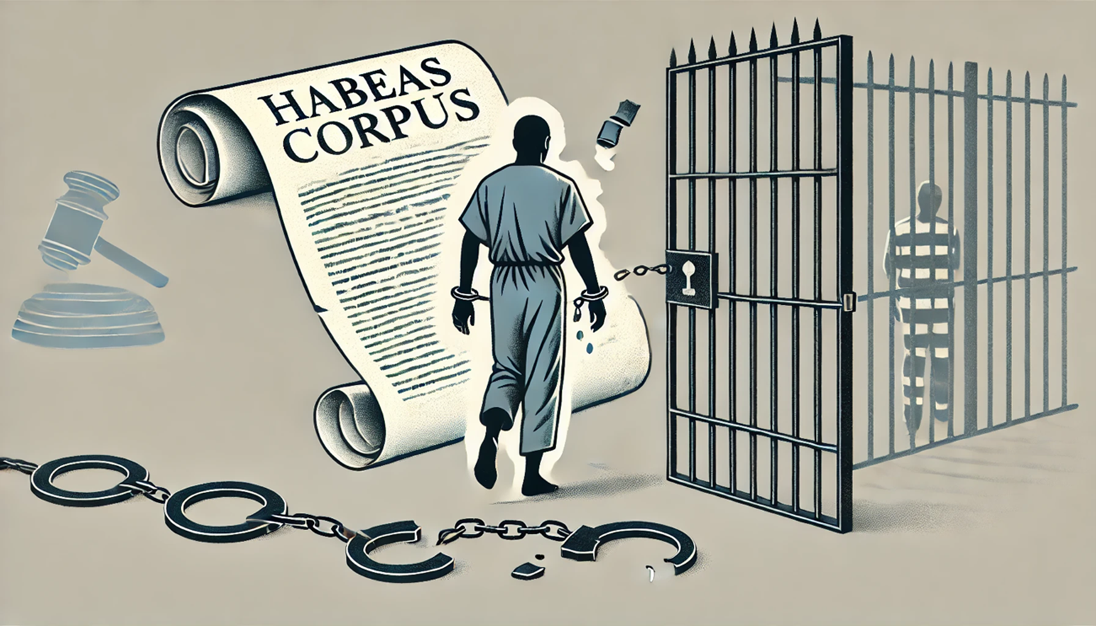 Ilustração representativa do conceito de habeas corpus.