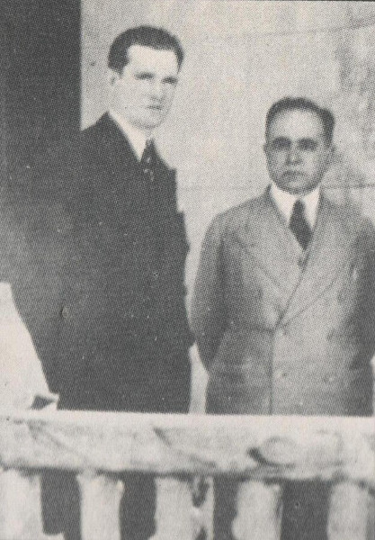 Ernesto Geisel ao lado do então presidente Getúlio Vargas, em fotografia de 1940.