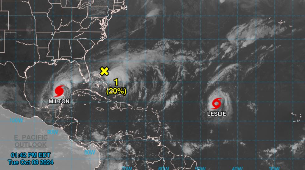 Imagem de satélite do furacão Milton