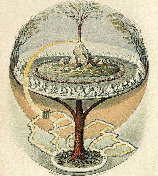 Representação da Yggdrasil, a árvore do mundo na mitologia nórdica.