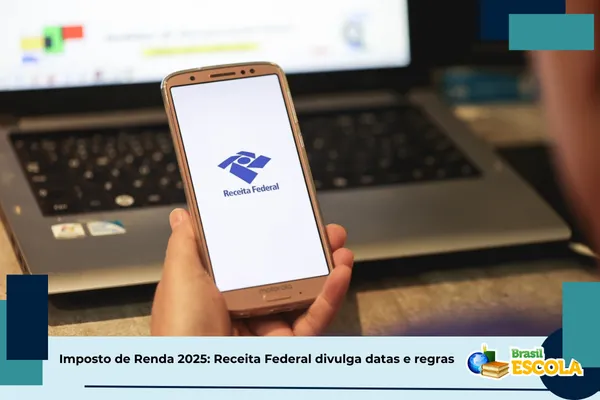 Celular com a tela na página da receita federal